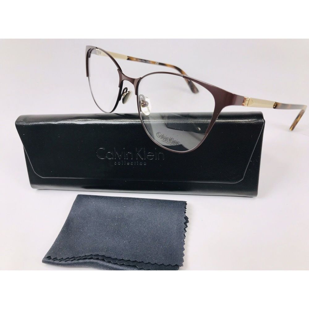 New Calvin Klein Collection CK8041 223 Brown Eyeglasses 53mm with Case